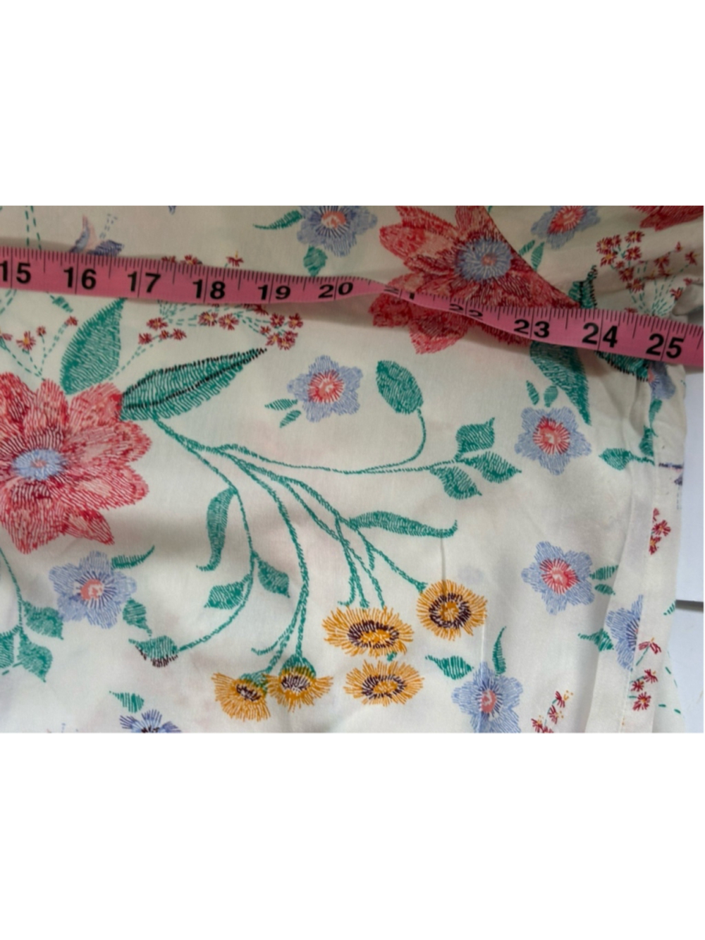 Old Navy Cottagecore Boho Floral Peasant Blouse XXL White Rayon V Neck Tunic Top - Picture 7 of 9